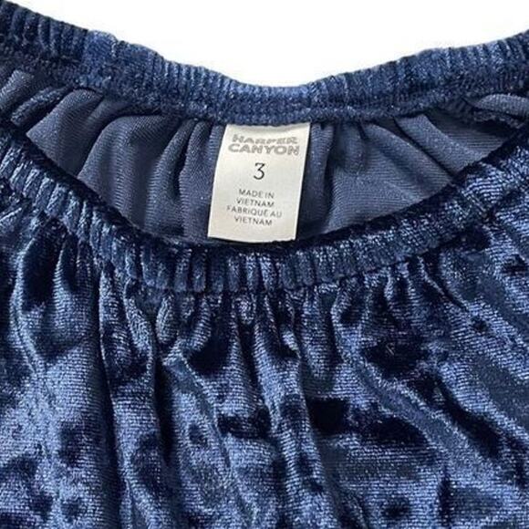 Harper Canyon Girls Navy Peacoat Velvet‎ Dress Size 3 New - Picture 6 of 9